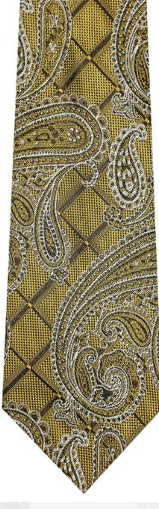 TH105-023 Gold Pattern Tie & Pocket Square