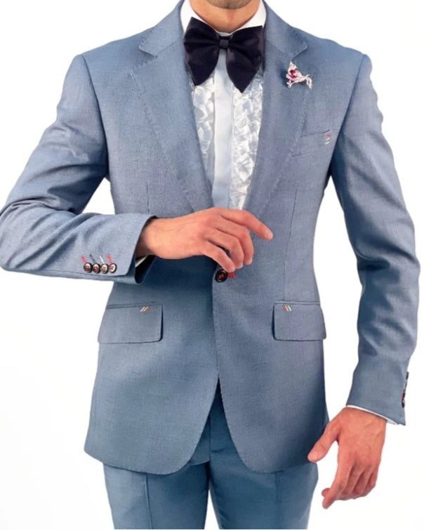 MABLU722 Mateo Blue Single Button Suit