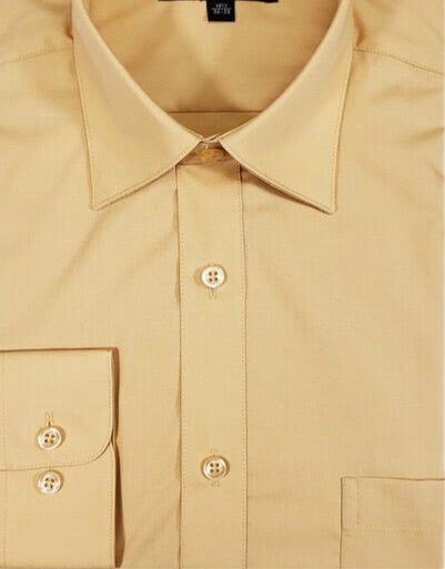 009SL Cha/Gold Solid Slim Fit Dress Shirts Champagne/Gold