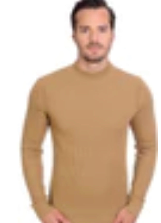 2185-422 MEN’S DK. BEIGE MOCK TURTLE NECK 422