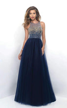 Load image into Gallery viewer, 11258 BLUSH BALL GOWN NAVY SIZE 6
