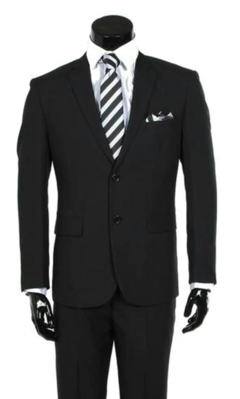 101-01 Modern Fit Black Suit