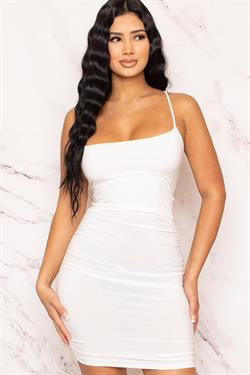 BDD256-522 WHITE MINI DRESS