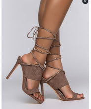 Load image into Gallery viewer, Taska-722 Taupe Strappy Lace Up Shoe
