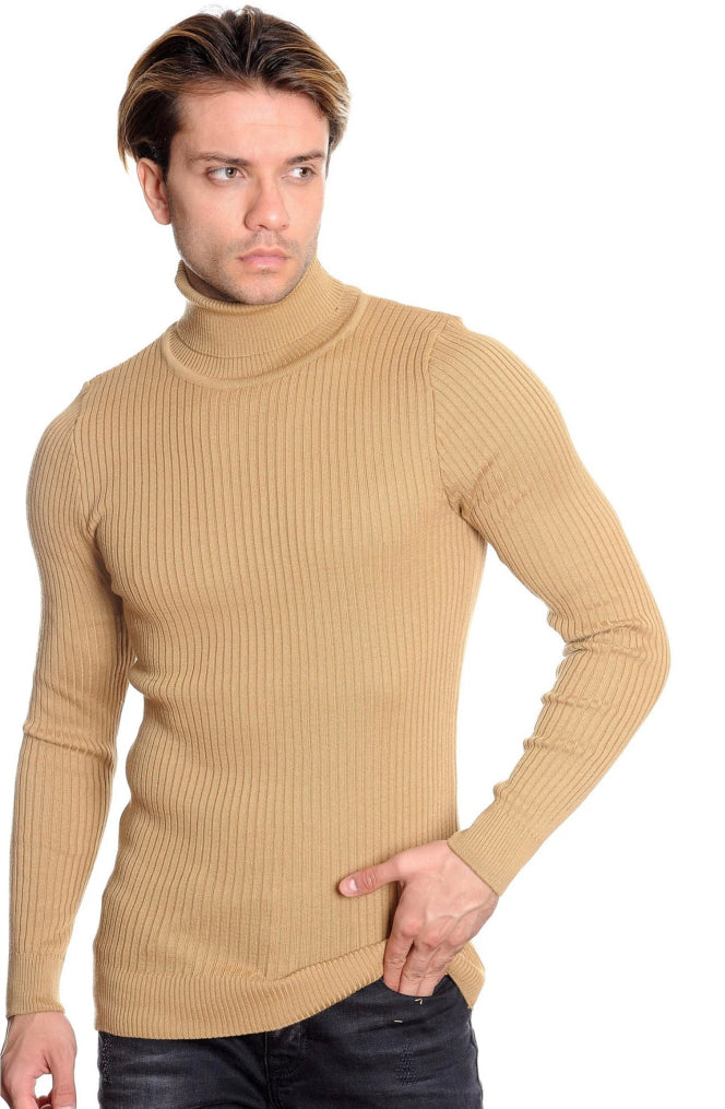 2115-422 MEN’S TURTLE NECK DK BEIGE