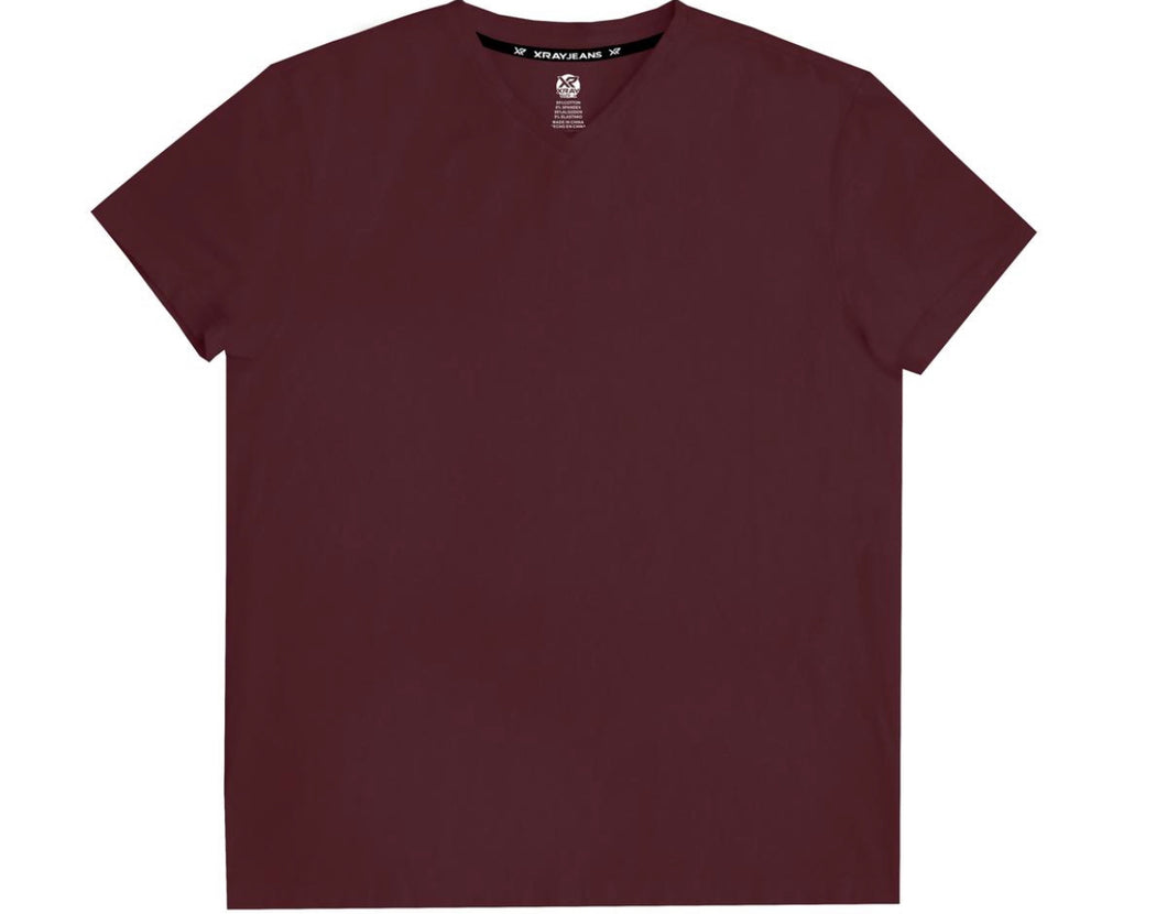 XMTS2641 CRANBERRY V NECK T SHIRT 421