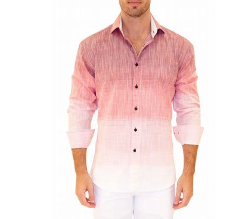 202530 Men’s Red Ombré Long Sleeve Shirt