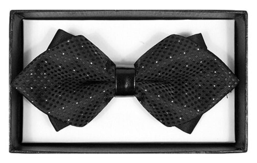 Diamond Tip Banded Bow Tie