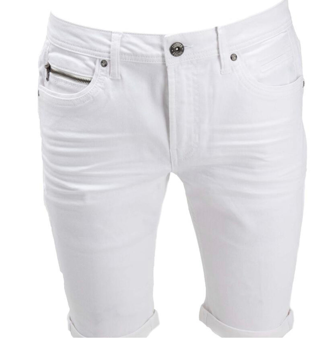 CMS99215-422- WHITE DENIM SHORTS