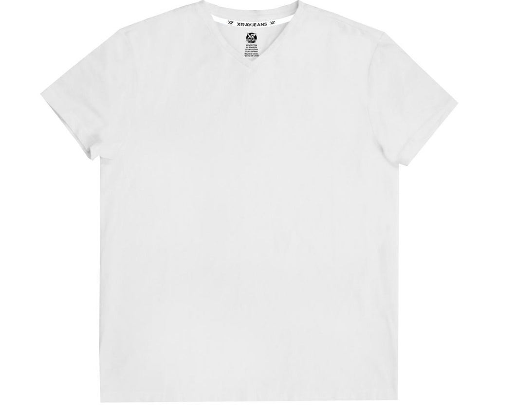 XMTS2641 WHITE V NECK T SHIRT 422