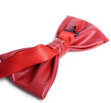 Load image into Gallery viewer, PBT Men&#39;s PU Leather Bow Tie Red or Black
