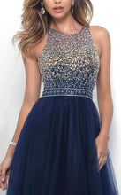 Load image into Gallery viewer, 11258 BLUSH BALL GOWN NAVY SIZE 6
