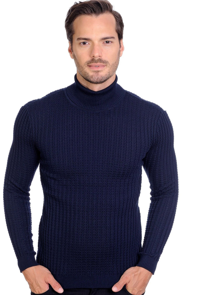 2115-422 MEN’S TURTLE NECK NAVY