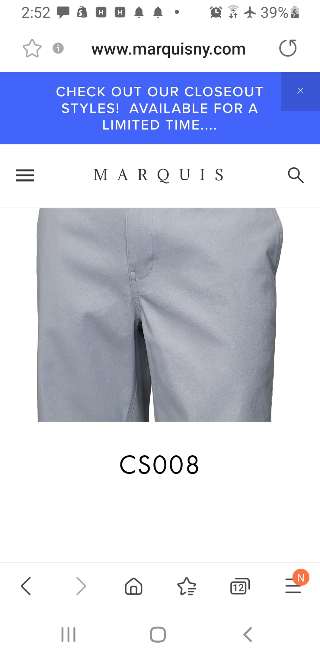 CS800 Grey Shorts 222