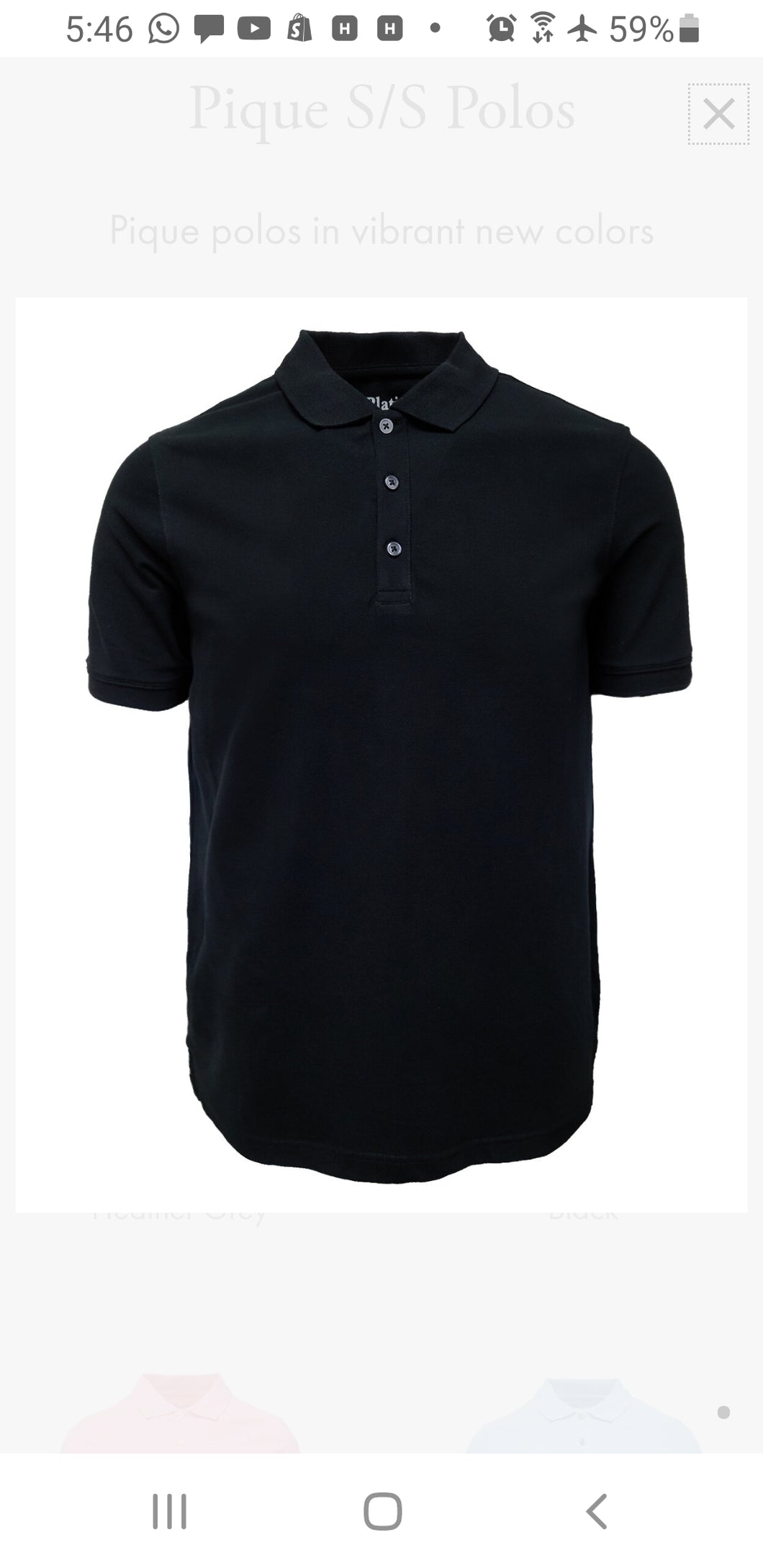 300MD Classic Fit Black Pique Polo