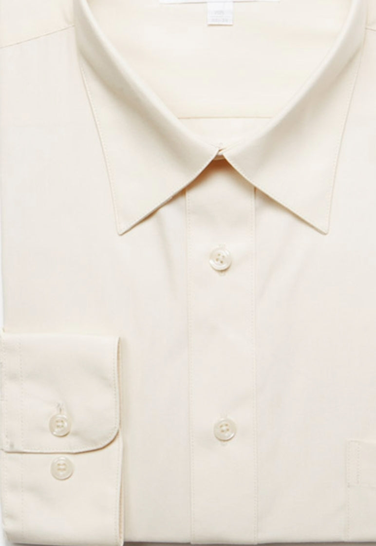 009SL Ecru (Off White) Slim Fit Dress Shirts