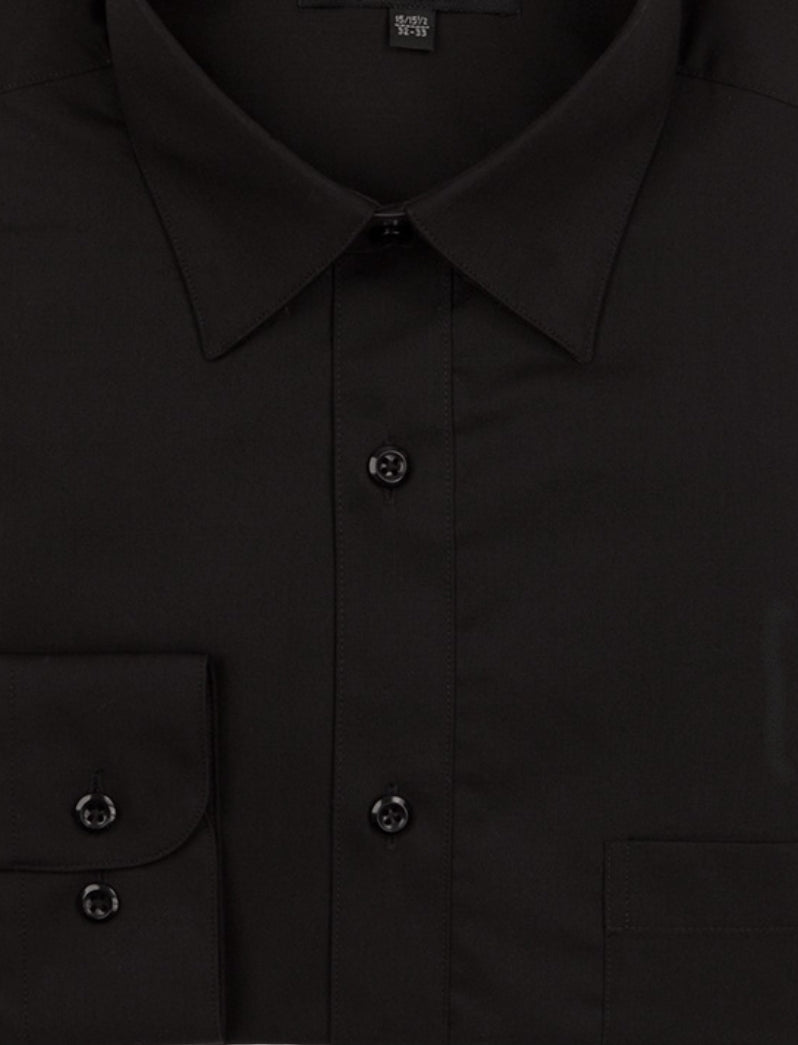 009CF Black Classic Fit Dress Shirts