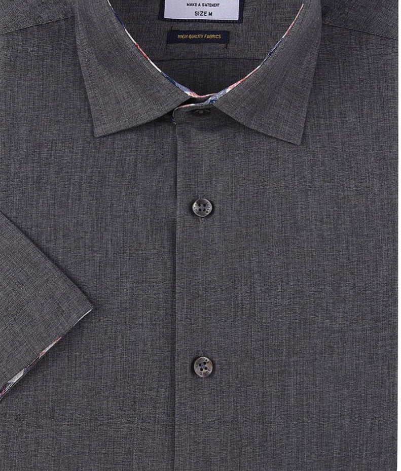 SC516-6 1022 GREY LINEN LOOK SS SHIRT