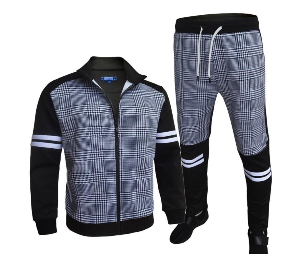 SC2581-622 BLACK WHITE JOGGING SET