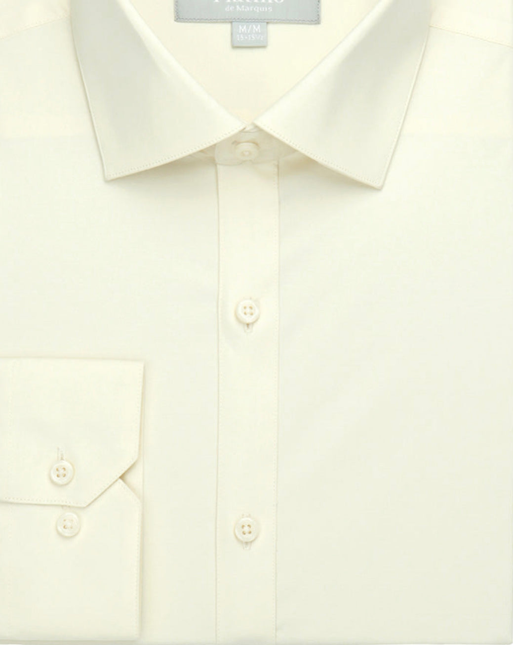 973SL Ivory Solid Slim Fit Dress Shirts