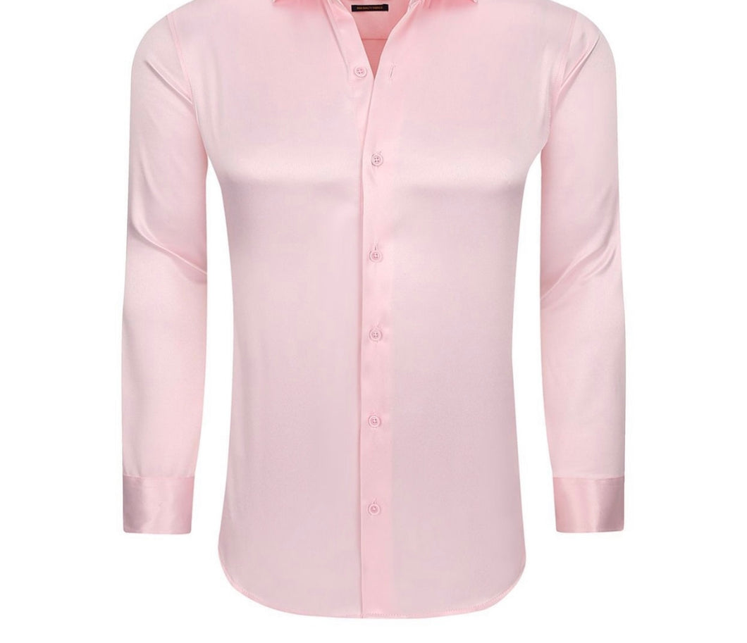 SC721-1022 PINK SATEEN LS SHIRT