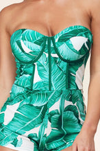 Load image into Gallery viewer, Green Floral Swimsuit with Belted Cover
